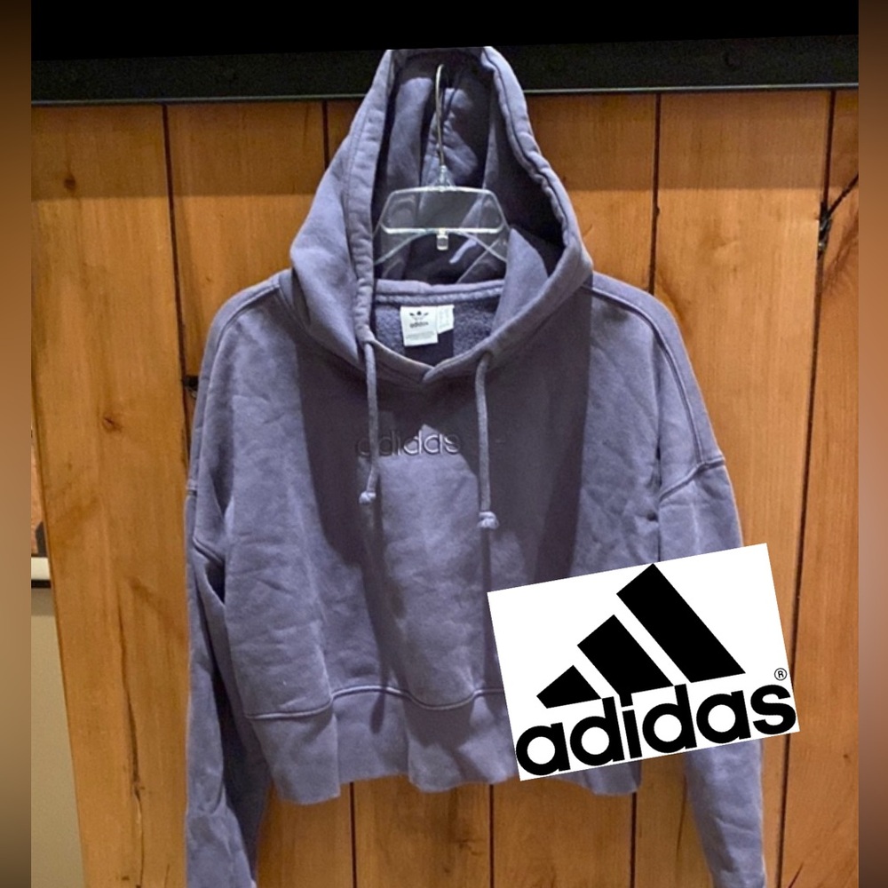Adidas Lavender Cropped Hoodie